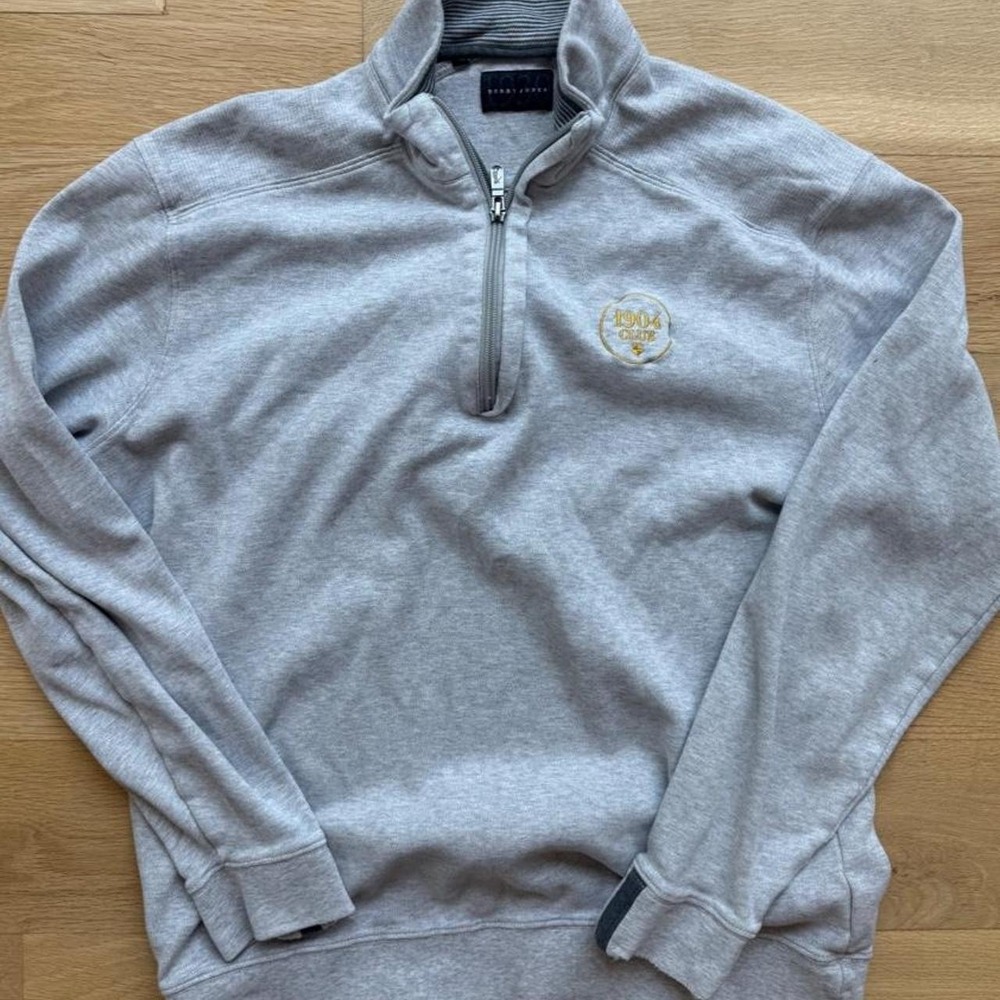 Bobby Jones Gray Quarter Zip Sweatshirt Embroidered Logo